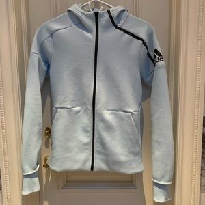 ADIDAS Light Blue Zip Up Hoodie